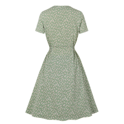 Women's New Floral Short Sleeve  Skater Dresses