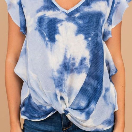 Women's Top Tie Dye Gradient Casual V-Neck Short Sleeve T-Shirts