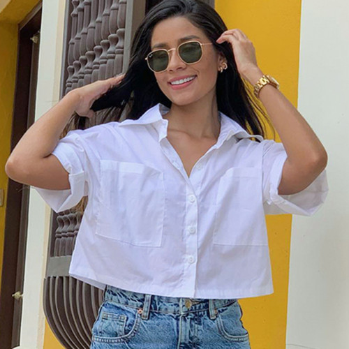 Women's Top Temperament Fashion Solid Color Casual Blouses