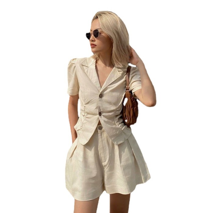 New Women's Business Commuter French Casual Simple Waist   Two-piece Outfits