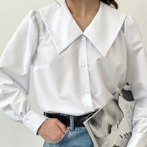 New French Temperament Casual All-Match Long-Sleeved   Blouses