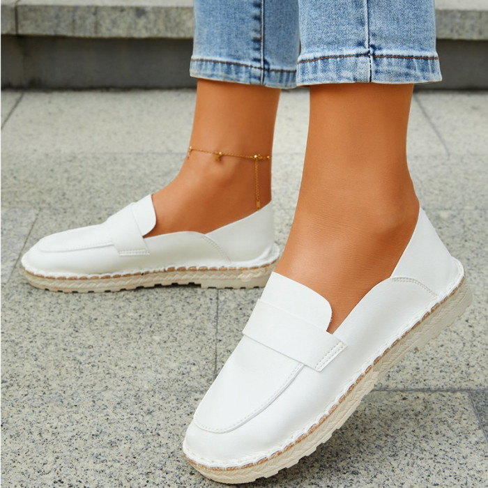 New Fashion Lazy Footwear Round Toe Sewing Solid  Flat & Loafers
