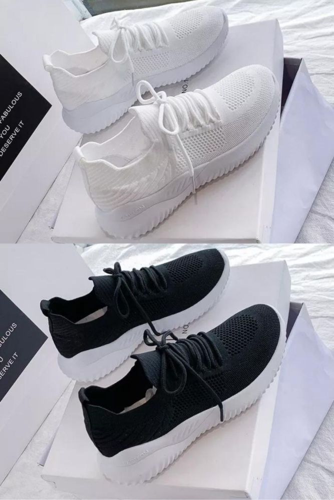 Women Casual Shoes Fashion Breathable Walking Mesh Flat Shoes Summer Sneakers