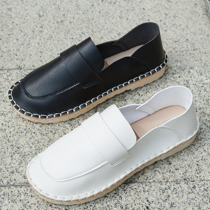 New Fashion Lazy Footwear Round Toe Sewing Solid  Flat & Loafers