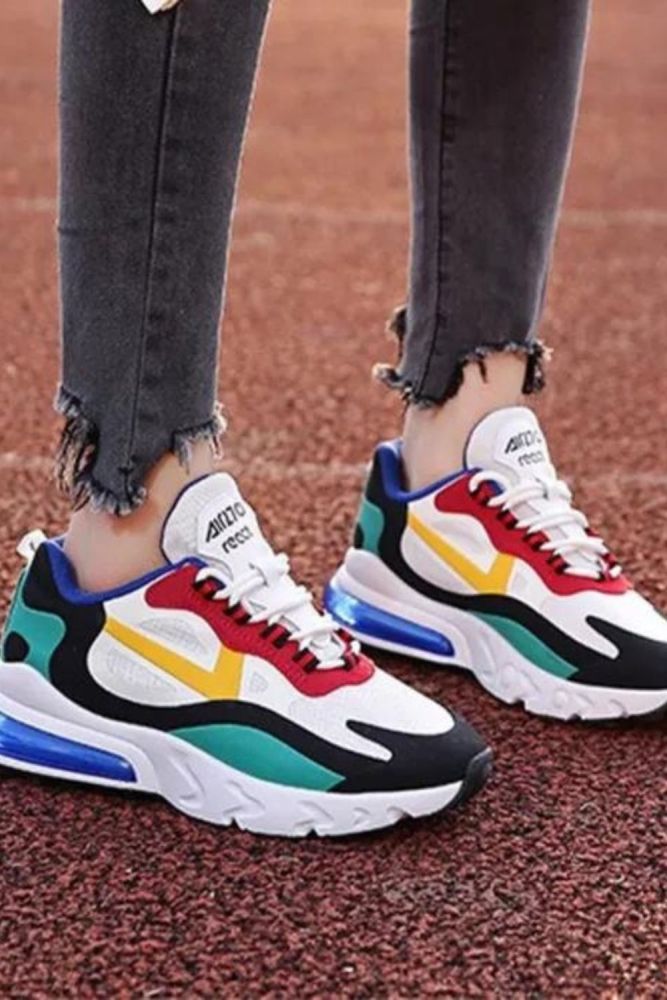 Women's Sneakers Mixed Colors Spring Shoes Woman Platform Ladies Flat Shoes Lace-up Air Mesh Breathable Female Vulcanized Shoes
