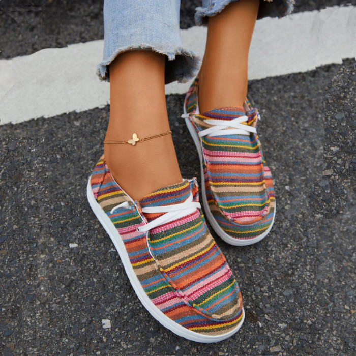Spring and Autumn Fashion Low Top Lace Up Casual Canvas Shoes