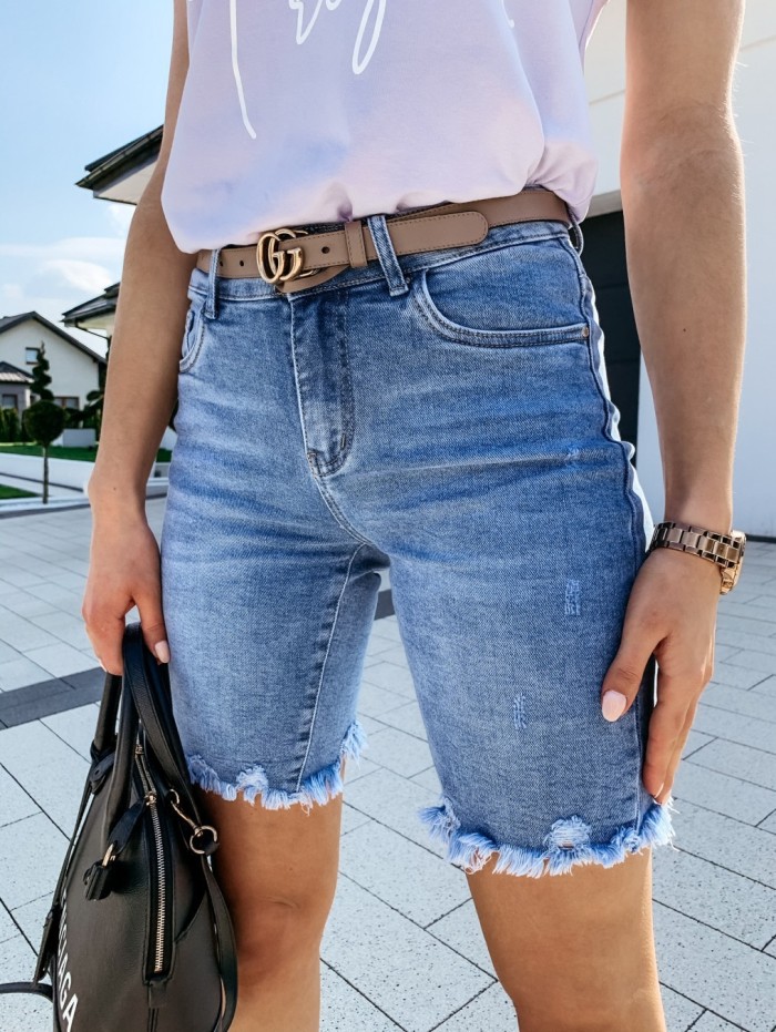 Women Summer Denim Shorts Ripped Hole Jeans Short