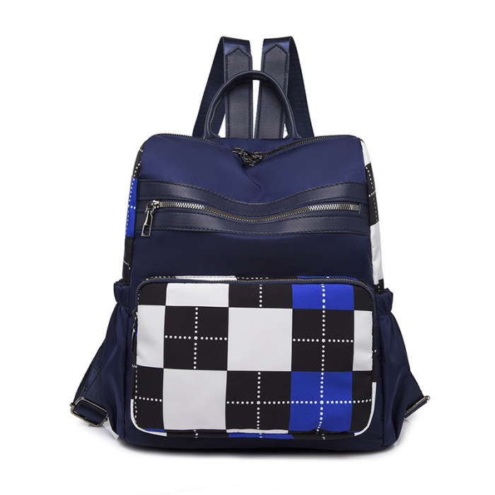 Plaid Light Luxury Women's Backpack New Easy-to-take Dual-use Oxford Cloth Travel School Bag Tide Brand