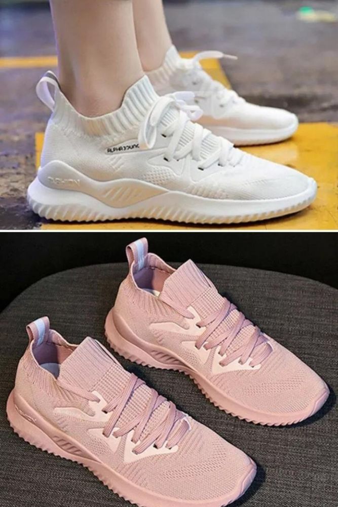 Women's Sneaker Lace up Knitted Soft Casual Shoes