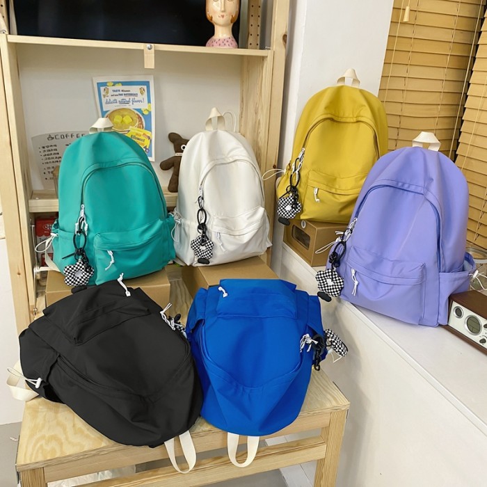 New Nylon Women Backpack Female Solid Color Leisure Bagpack Fashion Portable Travel Bag for