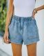 Women's Slim Elastic Waist Denim Casual Shorts
