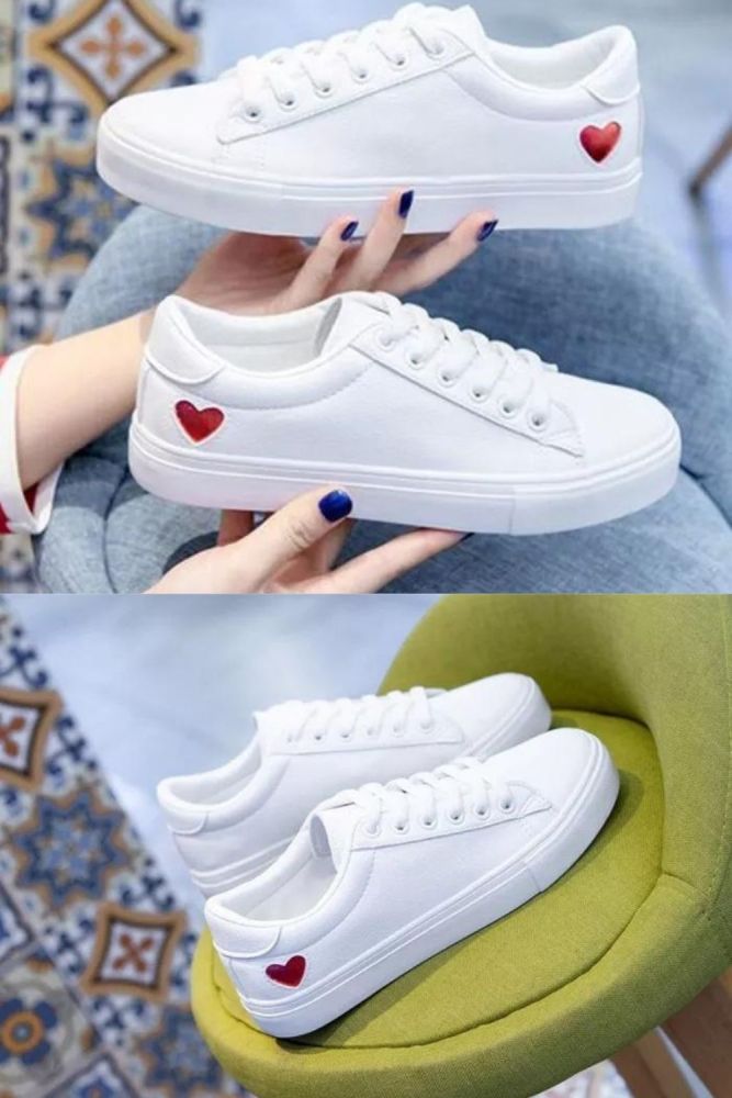 Woman Spring Love Flats Summer Sneakers Casual Breathable Solid Soft Walking Shoes