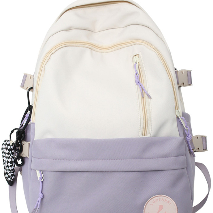 Light contrast color backpack female schoolbag female junior high school student backpack female shoulder