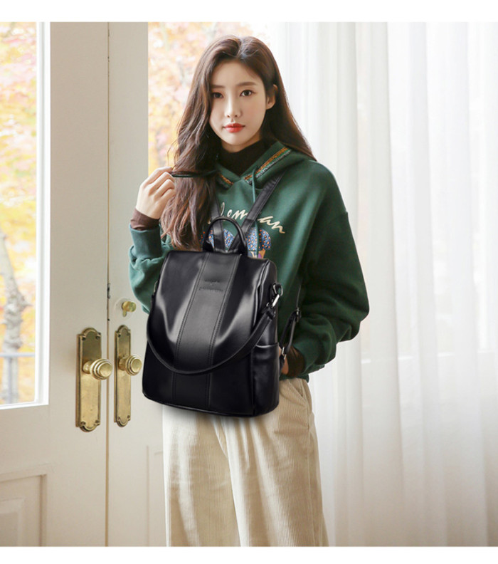 Women PU Leather School Bags Fashion Backpacks Lady Shoulder Bag Designer Rucksacks