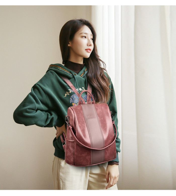 Women PU Leather School Bags Fashion Backpacks Lady Shoulder Bag Designer Rucksacks