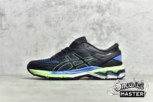 ASICS GEL-KAYANO 26 4E EXTRA WIDE BLACK/BLUE/GREEN 1011A536-003