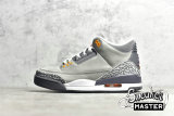NIKE AIR JORDAN 3 RETRO 2021 SILVER/LIGHT GRAPHITE/ORANGE PEEL/SPORT RED CT8532-012