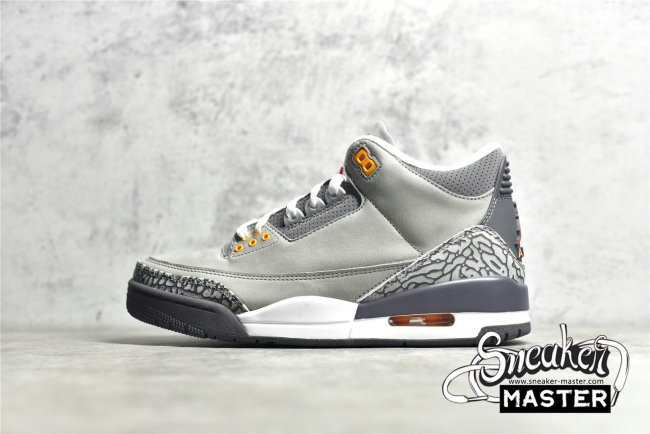 NIKE AIR JORDAN 3 RETRO 2021 SILVER/LIGHT GRAPHITE/ORANGE PEEL/SPORT RED CT8532-012