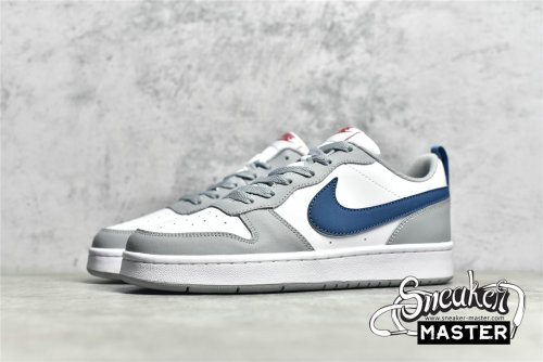 NIKE COURT BOROUGH LOW 2 GS WHITE/LIGHT SMOKE GREY/HABANERO RED/MARINA BQ5448-117