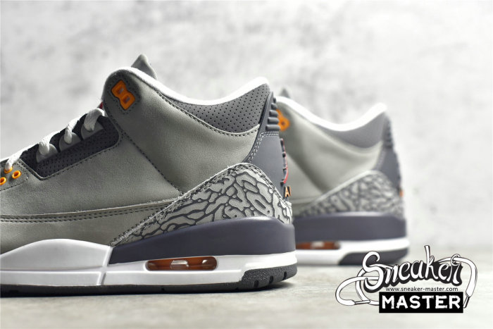 NIKE AIR JORDAN 3 RETRO 2021 SILVER/LIGHT GRAPHITE/ORANGE PEEL/SPORT RED CT8532-012