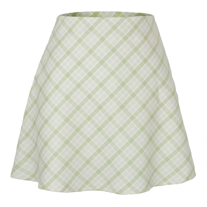 Ins style pattern zipper short skirt hundred with sweet girls plaid half skirt female