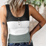 Contrast Color Sleeveless Tank Top