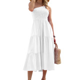 Boho One Shoulder Party Tiered Midi Dress