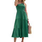 Boho One Shoulder Party Tiered Midi Dress
