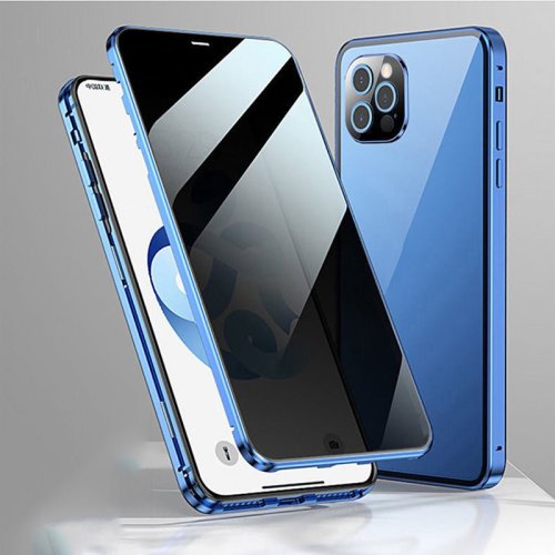 2022 NEW Update Metal Frame Magnetic Double-side Temper Glass Case For iPhone