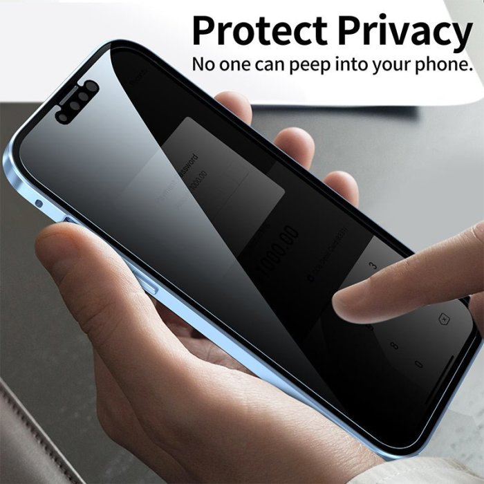 2022 NEW Update Metal Frame Magnetic Double-side Temper Glass Case For iPhone