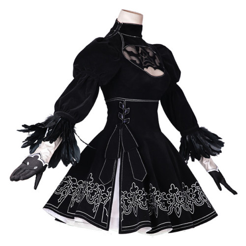 1/3 Delusion Nier Automata 2B Black Gothic Lolita Cosplay Costume