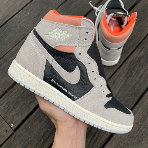 Authentic Cspace Air Jordan 1 OG High Grey Pink