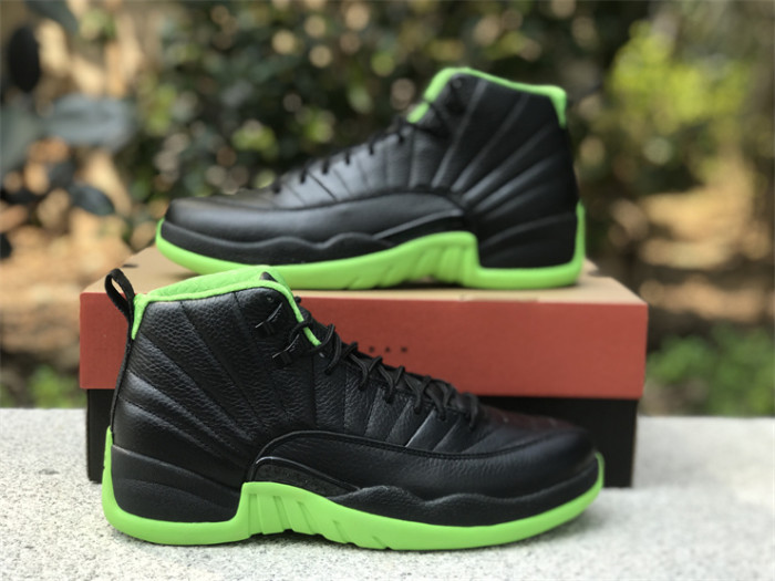 Authentic Air Jordan 12 Black Green