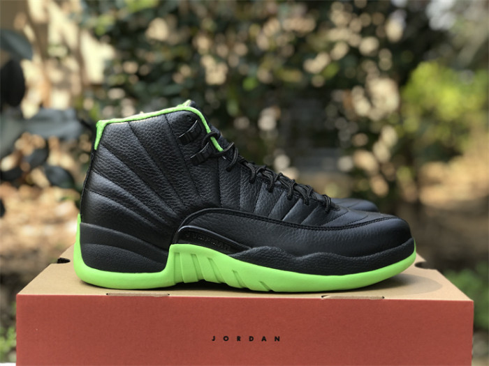 Authentic Air Jordan 12 Black Green