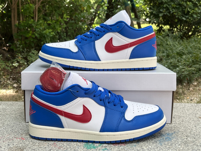 WOMEN Jordan 1 Low Sport Blue Gym Red