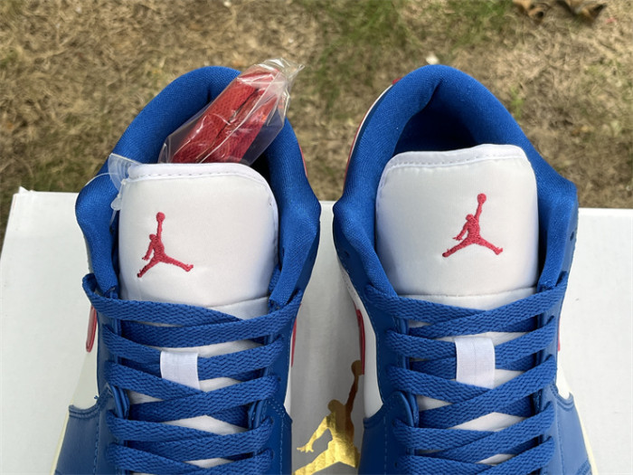 Jordan 1 Low Sport Blue Gym Red