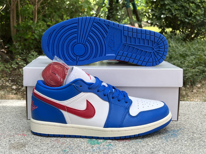 WOMEN Jordan 1 Low Sport Blue Gym Red