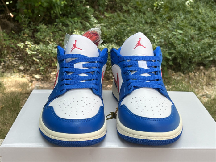 WOMEN Jordan 1 Low Sport Blue Gym Red