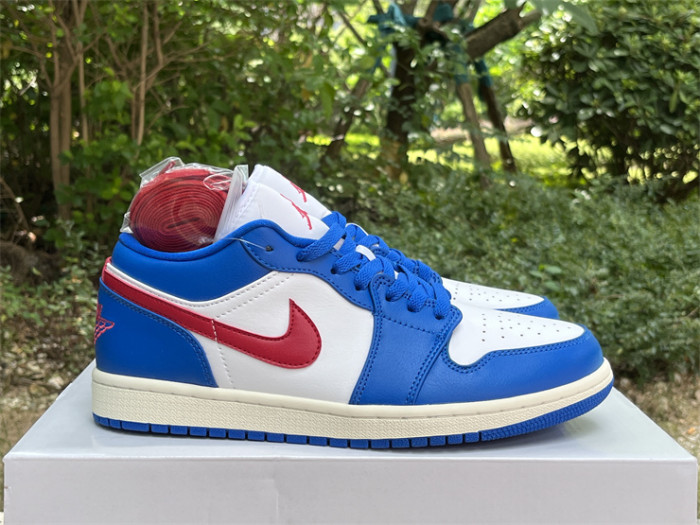 WOMEN Jordan 1 Low Sport Blue Gym Red