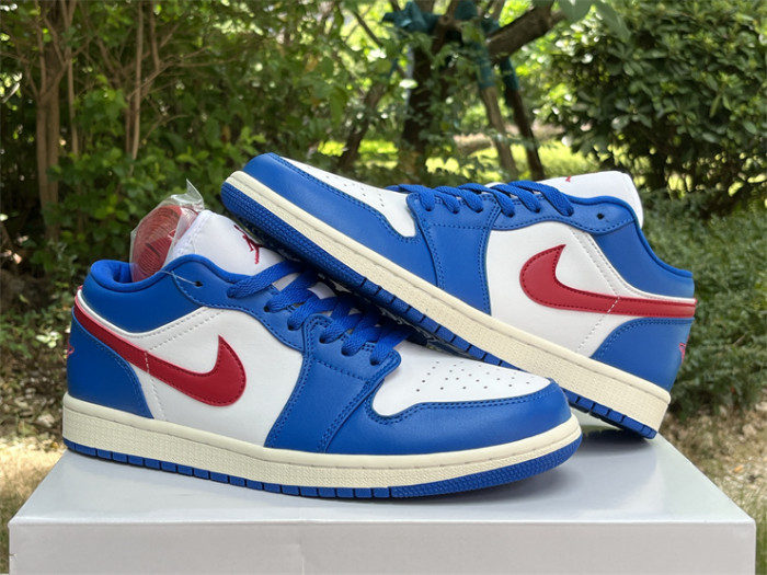 WOMEN Jordan 1 Low Sport Blue Gym Red