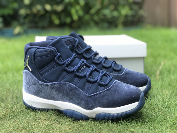 Authentic Air Jordan 11 Velvet “Midnight Navy” Women Shoes