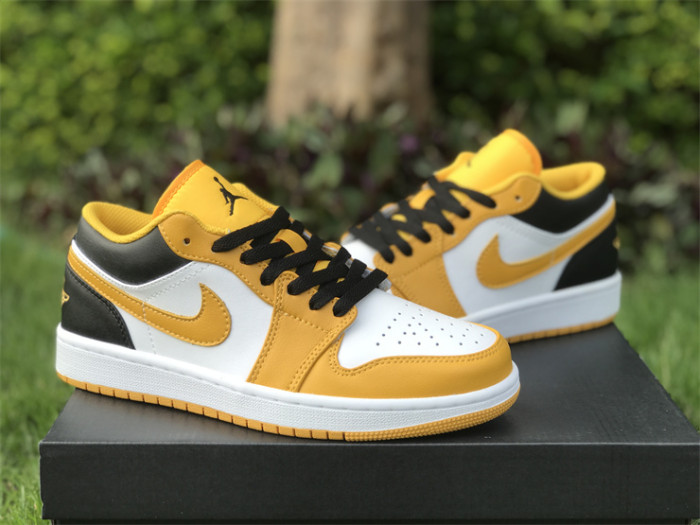 Authentic Air Jordan 1 Low White Yellow Black