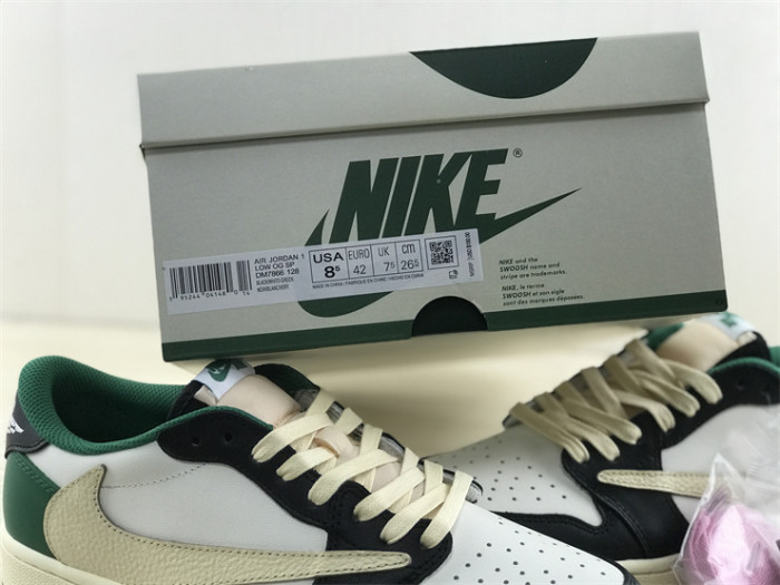 Authentic Travis Scott x Fragment x Air Jordan 1 Low White Green