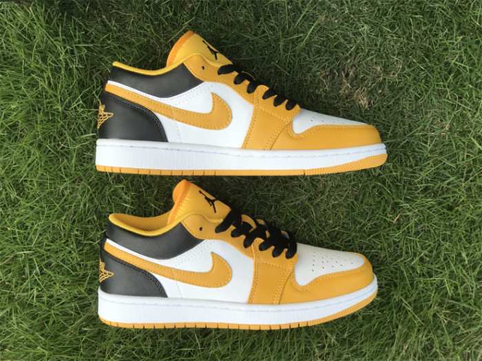 Authentic Air Jordan 1 Low White Yellow Black