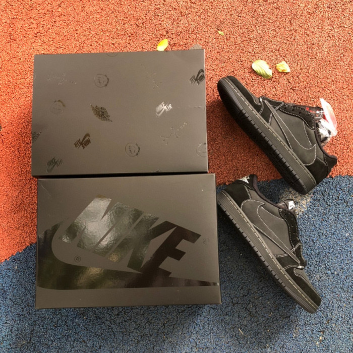 Authentic Travis Scott x Air Jordan 1 Low OG “Black Phantom”