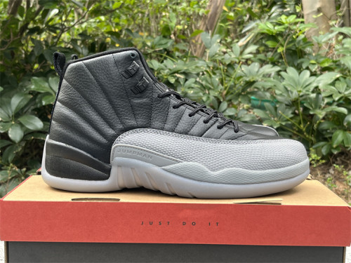 Authentic Air Jordan 12 Black Wolf Grey”