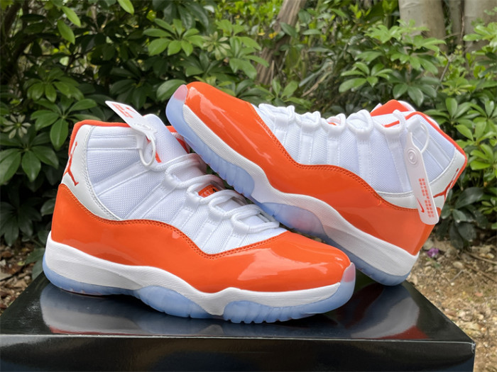 Authentic Air Jordan 11 White Orange