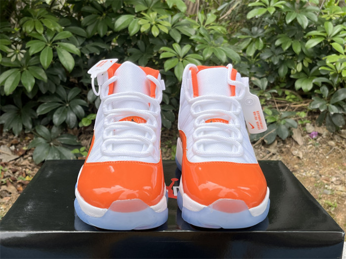 Authentic Air Jordan 11 White Orange