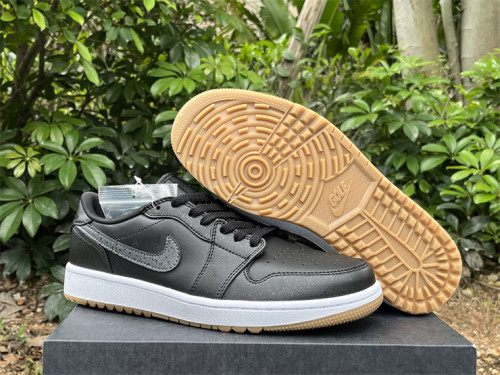 Authentic Air Jordan 1 Low Golf “Black Gum” GS