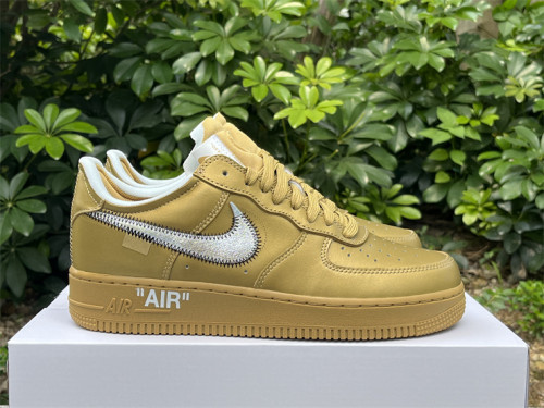 Authentic OFF-WHITE x Nike Air Force 1 Low Gold